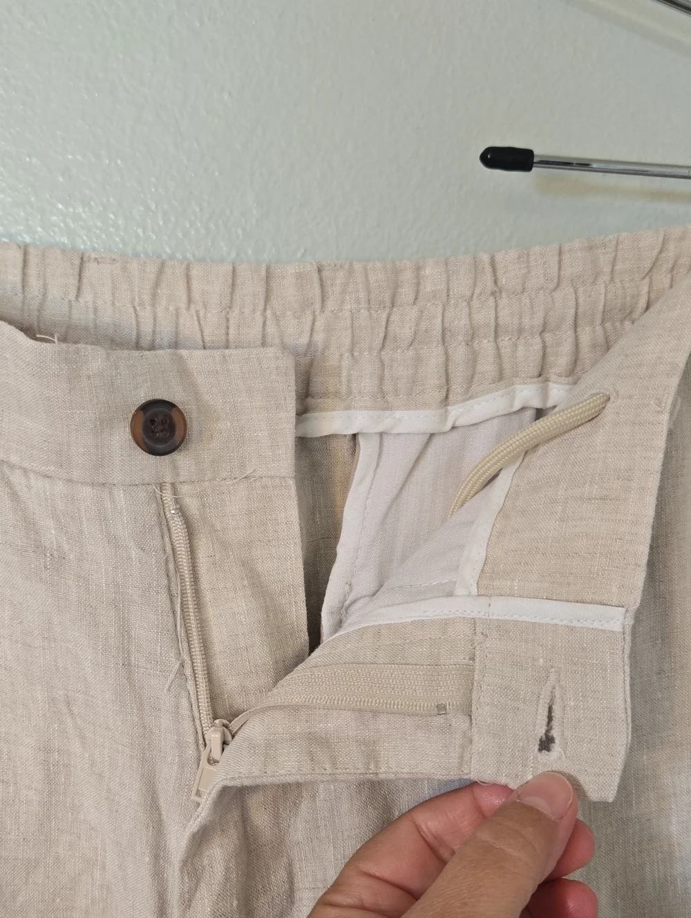 Zara | Classic Beige Linen Trousers Size Large